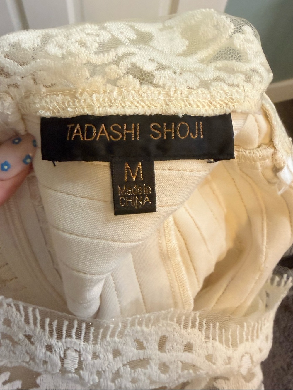 Tadashi Shoji Ivory Pintuck Jersey Boatneck Gown - Picture 4 of 6